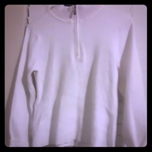 Zip up white pullover